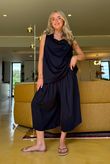Oscar Pleat Shulotte Ink Navy